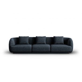 Canapea 3 locuri, Tulum, Cosmopolitan Design, 255x90x70 cm, tesatura chenille, albastru regal