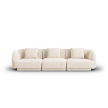 Canapea 3 locuri, Tulum, Cosmopolitan Design, 255x90x70 cm, tesatura chenille, bej deschis