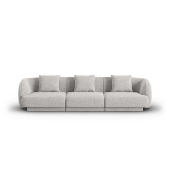 Canapea 3 locuri, Tulum, Cosmopolitan Design, 255x90x70 cm, tesatura chenille, gri deschis