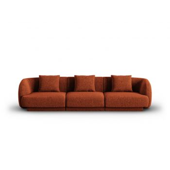 Canapea 3 locuri, Tulum, Cosmopolitan Design, 255x90x70 cm, tesatura chenille, teracota