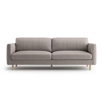 Canapea 4 locuri, Eden, Micadoni, 209x92x90 cm, catifea, gri beton
