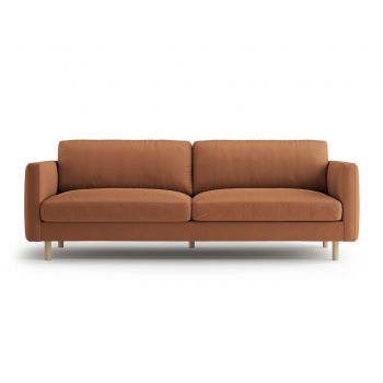 Canapea 4 locuri, Eden, Micadoni, 209x92x90 cm, catifea, miere