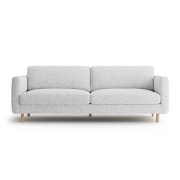 Canapea 4 locuri, Eden, Micadoni, 209x92x90 cm, tesatura structurata, gri deschis melanj