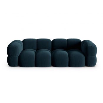Canapea 4 locuri, Loretto, Cosmopolitan Design, 250x100x68 cm, catifea, albastru petrol inchis