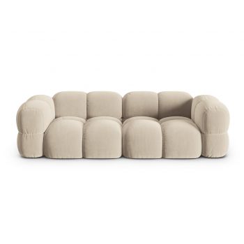 Canapea 4 locuri, Loretto, Cosmopolitan Design, 250x100x68 cm, catifea, bej deschis
