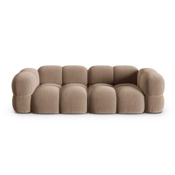Canapea 4 locuri, Loretto, Cosmopolitan Design, 250x100x68 cm, catifea, bej inchis
