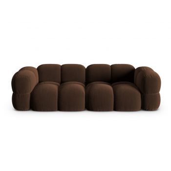 Canapea 4 locuri, Loretto, Cosmopolitan Design, 250x100x68 cm, catifea, ciocolata