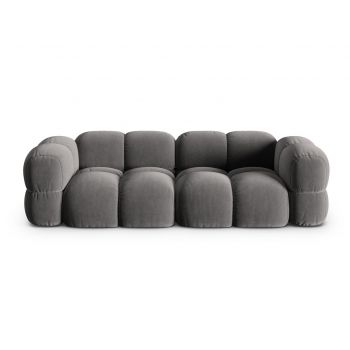Canapea 4 locuri, Loretto, Cosmopolitan Design, 250x100x68 cm, catifea, gri