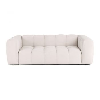 Canapea crem cu tapițerie din catifea 225 cm Cube – Bonami Selection