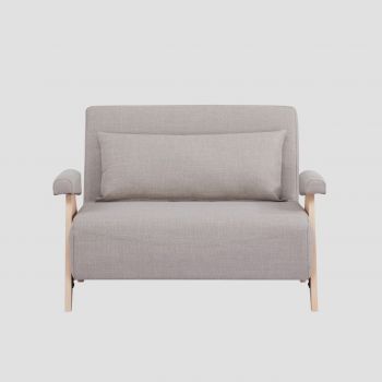 Canapea extensibila 1 loc Calore, Homla, 117x90x82 cm, lemn/poliester, bej/natur