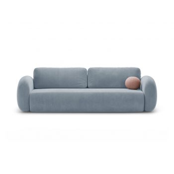 Canapea extensibila 3 locuri, Tonale, Cosmopolitan Design, 262x105x88 cm, catifea, albastru gri
