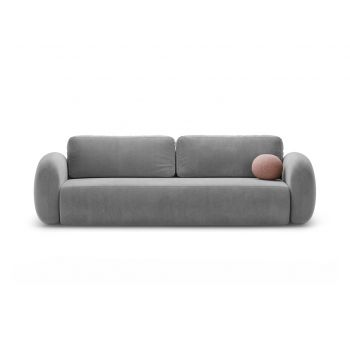 Canapea extensibila 3 locuri, Tonale, Cosmopolitan Design, 262x105x88 cm, catifea, gri inchis