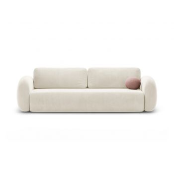 Canapea extensibila 3 locuri, Tonale, Cosmopolitan Design, 262x105x88 cm, catifea, ivoriu