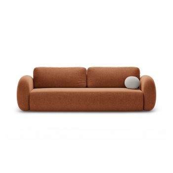 Canapea extensibila 3 locuri, Tonale, Cosmopolitan Design, 262x105x88 cm, tesatura chenille, caramiziu