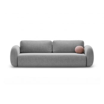 Canapea extensibila 3 locuri, Tonale, Cosmopolitan Design, 262x105x88 cm, tesatura chenille, gri deschis