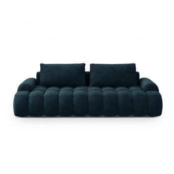 Canapea extensibila 4 locuri, Linz, Cosmopolitan Design, 250x100x84 cm, catifea, albastru petrol inchis