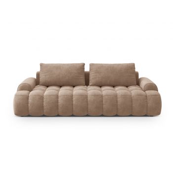 Canapea extensibila 4 locuri, Linz, Cosmopolitan Design, 250x100x84 cm, catifea, bej inchis
