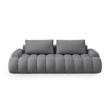 Canapea extensibila 4 locuri, Linz, Cosmopolitan Design, 250x100x84 cm, tesatura structurata, gri