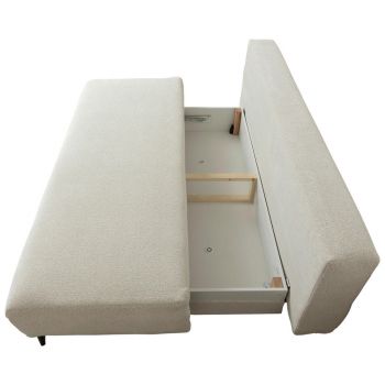 CANAPEA EXTENSIBILĂ lemn, plastic, textil bej