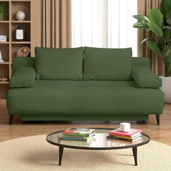 CANAPEA EXTENSIBILĂ lemn, plastic, textil verde