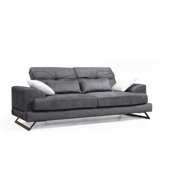 Canapea fixa FRIDO, 3 locuri, antracit, 225x92x79 cm