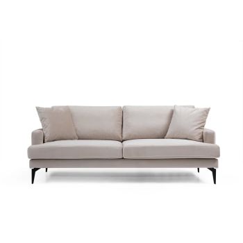 Canapea fixa PAPIRA, 2 locuri, bej, 175x90x88 cm