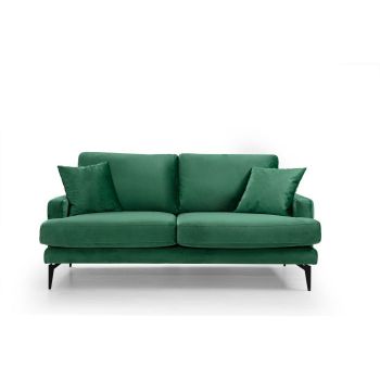 Canapea fixa PAPIRA, 2 locuri, verde, 175x90x88 cm