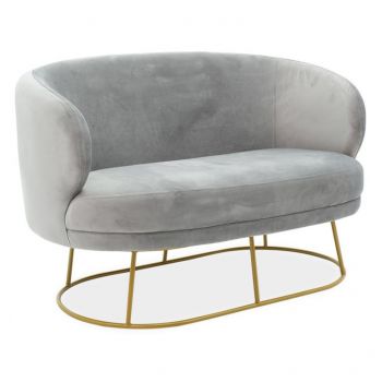 Canapea Gloria 2 Locuri Gri 132x82x83 cm