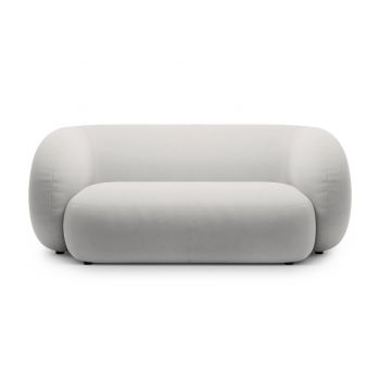 Canapea modulara 2 locuri, Kate, Micadoni, 183x99x76 cm, catifea, gri deschis