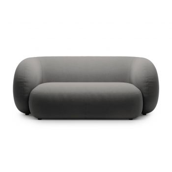Canapea modulara 2 locuri, Kate, Micadoni, 183x99x76 cm, catifea, gri inchis