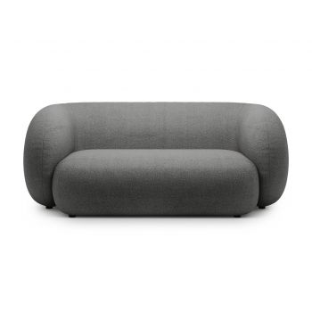 Canapea modulara 2 locuri, Kate, Micadoni, 183x99x76 cm, tesatura boucle, gri inchis