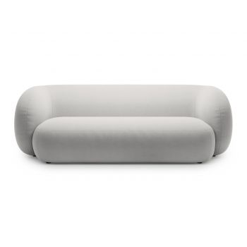 Canapea modulara 3 locuri, Kate, Micadoni, 213x99x76 cm, catifea, gri deschis