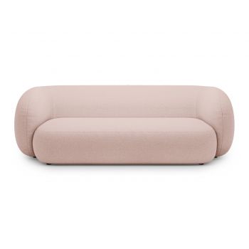 Canapea modulara 3 locuri, Kate, Micadoni, 213x99x76 cm, tesatura boucle, roz pudra