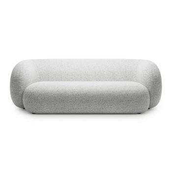 Canapea modulara 3 locuri, Kate, Micadoni, 213x99x76 cm, tesatura structurata, gri deschis melanj