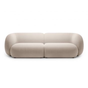 Canapea modulara 4 locuri, Kate, Micadoni, 243x99x76 cm, catifea, bej
