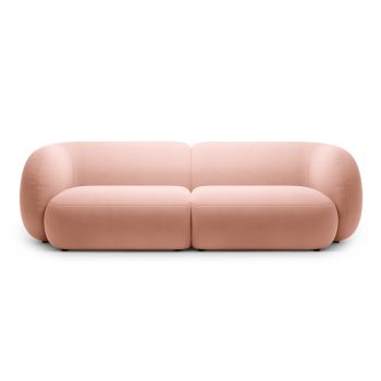 Canapea modulara 4 locuri, Kate, Micadoni, 243x99x76 cm, catifea, roz