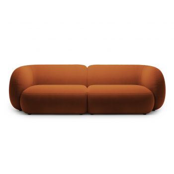 Canapea modulara 4 locuri, Kate, Micadoni, 243x99x76 cm, catifea, teracota