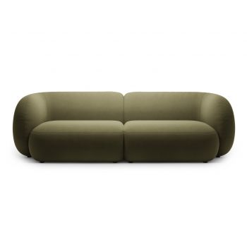 Canapea modulara 4 locuri, Kate, Micadoni, 243x99x76 cm, catifea, verde