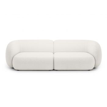 Canapea modulara 4 locuri, Kate, Micadoni, 243x99x76 cm, tesatura boucle, alb