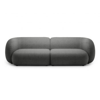 Canapea modulara 4 locuri, Kate, Micadoni, 243x99x76 cm, tesatura boucle, gri inchis