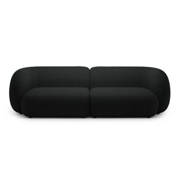 Canapea modulara 4 locuri, Kate, Micadoni, 243x99x76 cm, tesatura boucle, negru