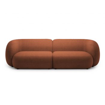 Canapea modulara 4 locuri, Kate, Micadoni, 243x99x76 cm, tesatura boucle, teracota