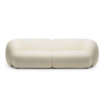 Canapea modulara 4 locuri, Kate, Micadoni, 243x99x76 cm, tesatura structurata, bej deschis