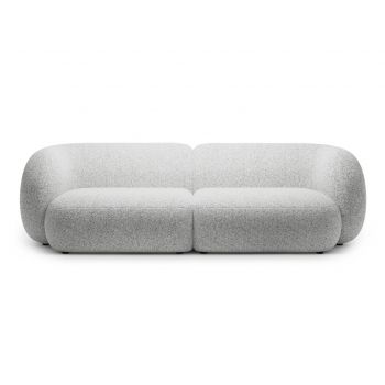 Canapea modulara 4 locuri, Kate, Micadoni, 243x99x76 cm, tesatura structurata, gri deschis melanj