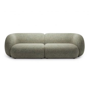 Canapea modulara 4 locuri, Kate, Micadoni, 243x99x76 cm, tesatura structurata, verde muschi melanj