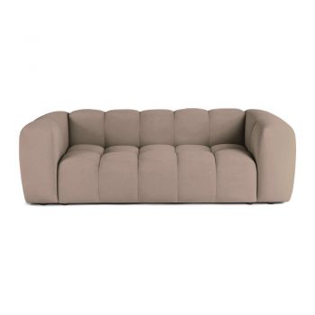 Canapea taupe cu tapițerie din catifea 225 cm Cube – Bonami Selection
