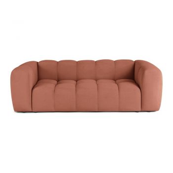 Canapea teracotă cu tapițerie din catifea 225 cm Cube – Bonami Selection