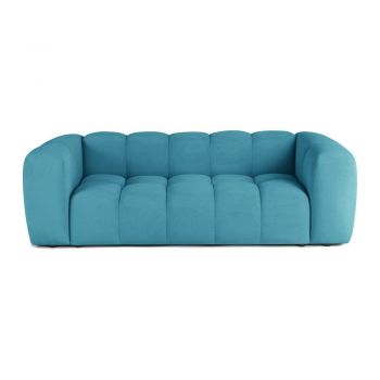 Canapea turcoaz cu tapițerie din catifea 225 cm Cube – Bonami Selection