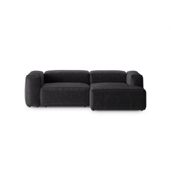 Coltar dreapta 2 locuri, Bergamo, Cosmopolitan Design, 244x152x70 cm, catifea chenille raiata, gri