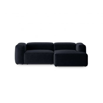 Coltar dreapta 2 locuri, Bergamo, Cosmopolitan Design, 244x152x70 cm, tesatura structurata, albastru navy